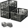 32 Litre Collapsible Plastic Storage Crate Box Stackable Home Office Garage Car