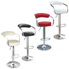 PU Leather Breakfast Bar Stool Swivel Kitchen Chrome Metal Base with Gas Lift