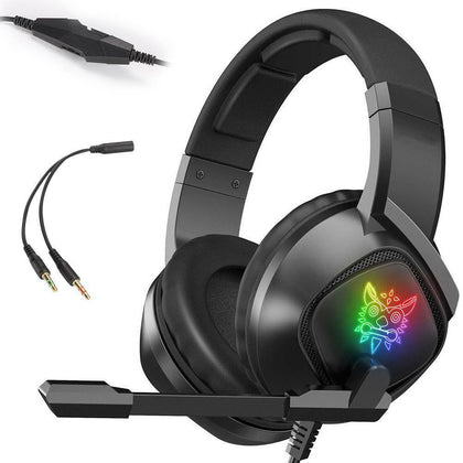 Gaming Headset Wired LED Headphones with Mic For Laptop PS4 Slim Xbox One X S