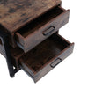 Retro 2 Drawer Bedside Cabinet Nightstand Rustic Wood Lamp Table Bedroom Storage
