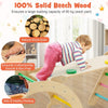3-in-1 Triangle Climbing Set Wooden Toddler Climber with Reversible Ramp Arch
