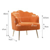 Velvet Fabric Scallop Back Chair Lounge Occasional Accent Sofa Armchair 5 Styles