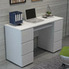 Computer Desk Desktop Laptop PC Table Workstation Drawers Home Office White/Grey