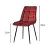 Set of 2 Velvet Dining Chairs Soft Padded Seat Metal Legs Modern Office Kitchen