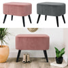 Retro Storage Ottoman Stool Box Upholstered Footstool Velvet Pouffe Padded Chair