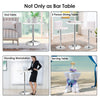 Modern Round Marble Bar Table Height Adjustable 360° Swivel Counter Pub Table