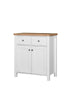 Compact 2 Doors 2 Drawer Sideboard Storage Cabinet Cupboard White Oak