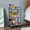 3 Tier Kitchen Trolley Cart Handle Wheel Storage Basket Rack Salon Carts