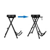 Foldable Guitar Playing High Stool Footstool Black with Guitar Rack