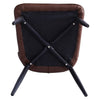 Set Of 2 Brown Faux Leather Chairs Metal Legs Soft Padded Seat Dining Room Chair