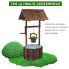 Wooden Wishing Well Planter Outdoor Flower Pot Backyard Garden Décor