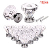 New 12x Clear Diamond Crystal Glass Door Knobs Drawer Wardrobe Cabinet Handles