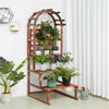 Arched Hollow Grid Wooden Storage Flower Pot Hanger Planter Climbing Stand Shelf