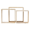 Set of 3 Square Wooden Wall Shelves Cubes Floating Storage Units Display Boxes