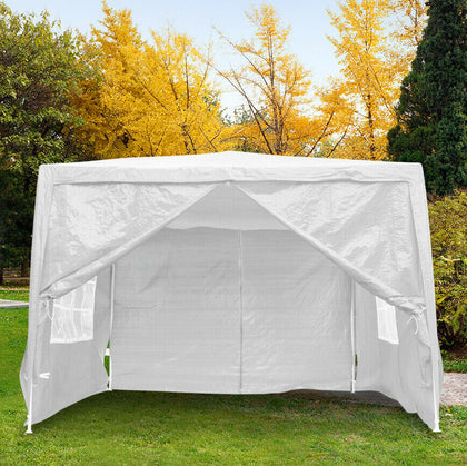 3x3M Heavy Duty Gazebo Marquee Canopy Sides Waterproof Wedding Party Tent White