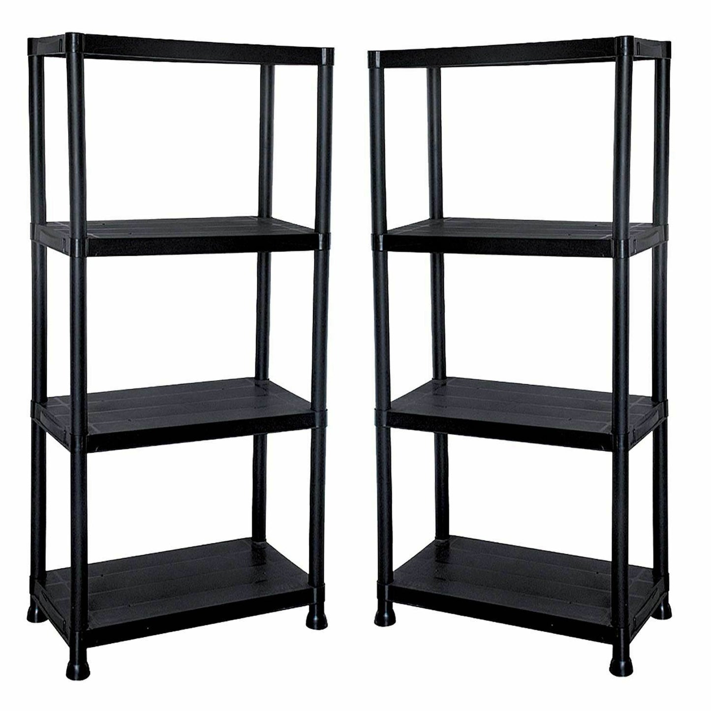 4/5 TIER PLASTIC SHELVING UNIT STORAGE RACKING SHELVES GARAGE WAREHOUSE SHED
