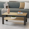 Large Modern Coffee Table with Storage Shelf Vintage 2-Tier Center Table Accent