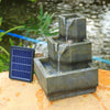 Garden Solar Water Feature LED Light Fountain Outdoor Resin Statue Ornament Pump