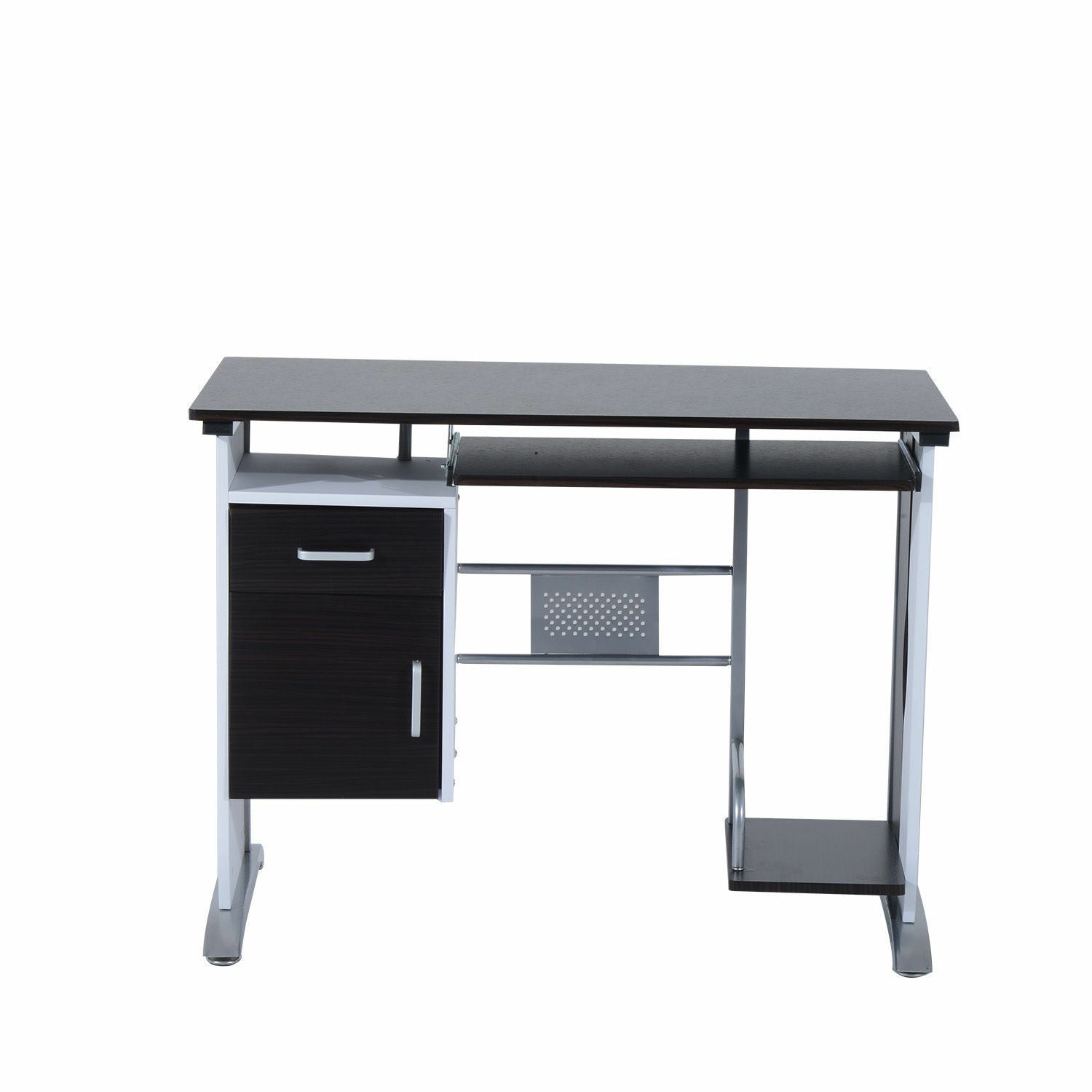 HOMCOM Computer Desk Drawer PC Writing Wooden Workstation Keyboard