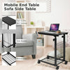 C-Shaped Sofa Side Table Adjustable Mobile Bed End Table Laptop Stand W/ Basket