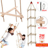 Toddler Kids in/Outdoor Wooden Climbing Frame Rope Ladder Triangle Swing Trapeze