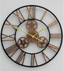 LARGE OUTDOOR GARDEN WALL CLOCK BIG ROMAN NUMERALS GIANT OPEN FACE METAL 58CM