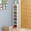 Wooden White Shoe Rack Storage Shelf Display Stand Organiser Unit 5/6/7/8 Tier