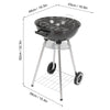 Heavy Duty Large Charcoal Barrel BBQ Mesh Grill Garden Barbecue Kettle W/ Wheels