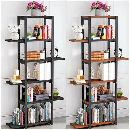 5Tier Metal Wall Rack Leaning Ladder Shelf Bookcase Display Storage Unit Cabinet