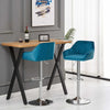 1/2/4X Bar Stools Gas Lift Swivel Stool Velvet Breakfast Chairs Metal Legs