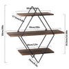 3-Tier Rustic Floating Wall Shelves Wall Mounted Wood Shelf for Display Books