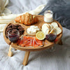 Folding Outdoor Garden Picnic Table With Glass Holder Wooden Wine Glass Rack
