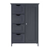 Bathroom Cabinet 4 Drawer Grey Wooden Storage Cupboard Standing Unit LHC41GY