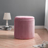 Storage Ottoman Stool Round Velvet Padded Dressing Table Vanity Stool Footstool