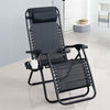 2 x ZERO GRAVITY CHAIR SUN LOUNGER OUTDOOR GARDEN FOLDING RECLINING ADJUSTABLE