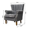 Chesterfield Button Wingback Fabric Armchair Studs Chair Orthopedic Luxury Seat