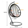 Hanging Swing Rattan Chair Patio Garden Egg Chair With Cushion Indoor Outdoor