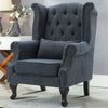 Occasional Chesterfield Tub Chair Upholstered Wing Backed Armchair Lounge Fabric