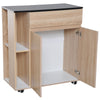 Kitchen Storage Trolley Cart Cupboard Rolling Island Shelves Locking