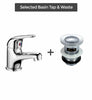 Neshome Cloakroom Modern Bathroom Basin Sink Mono Chrome Mixer Tap & Waste