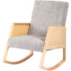 Modern Rocking Chair Lounge Armchair Solid Wooden Frame Sofa Upholstered Chair