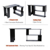 Black Corner L-Shape Computer Desk PC Laptop Table Home Office Study Writing