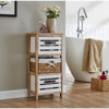 3 Bedroom Cabinet Unit Bedside Bathroom Table Nightstand Storage Wooden Wicker