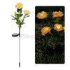 3 LED Solar Power Rose Flower Stake Lights Outdoor Garden Path Luminous Lam UK