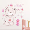 Macaron Bear Wall Stickers for Kids Children Bedroom Decal Decorations UK Seller