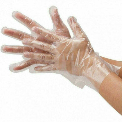 500 X Plastic Disposable Gloves High Quality Polythene Protective Catering Clear