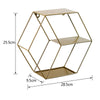 Metal Wire Wall Shelf Hexagon / Round Wall Floating Shelf Display Storage Rack