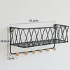 Wall Mounted Shelf Hooks Basket Wire Rack Storage Unit With Key Hanging Hangers