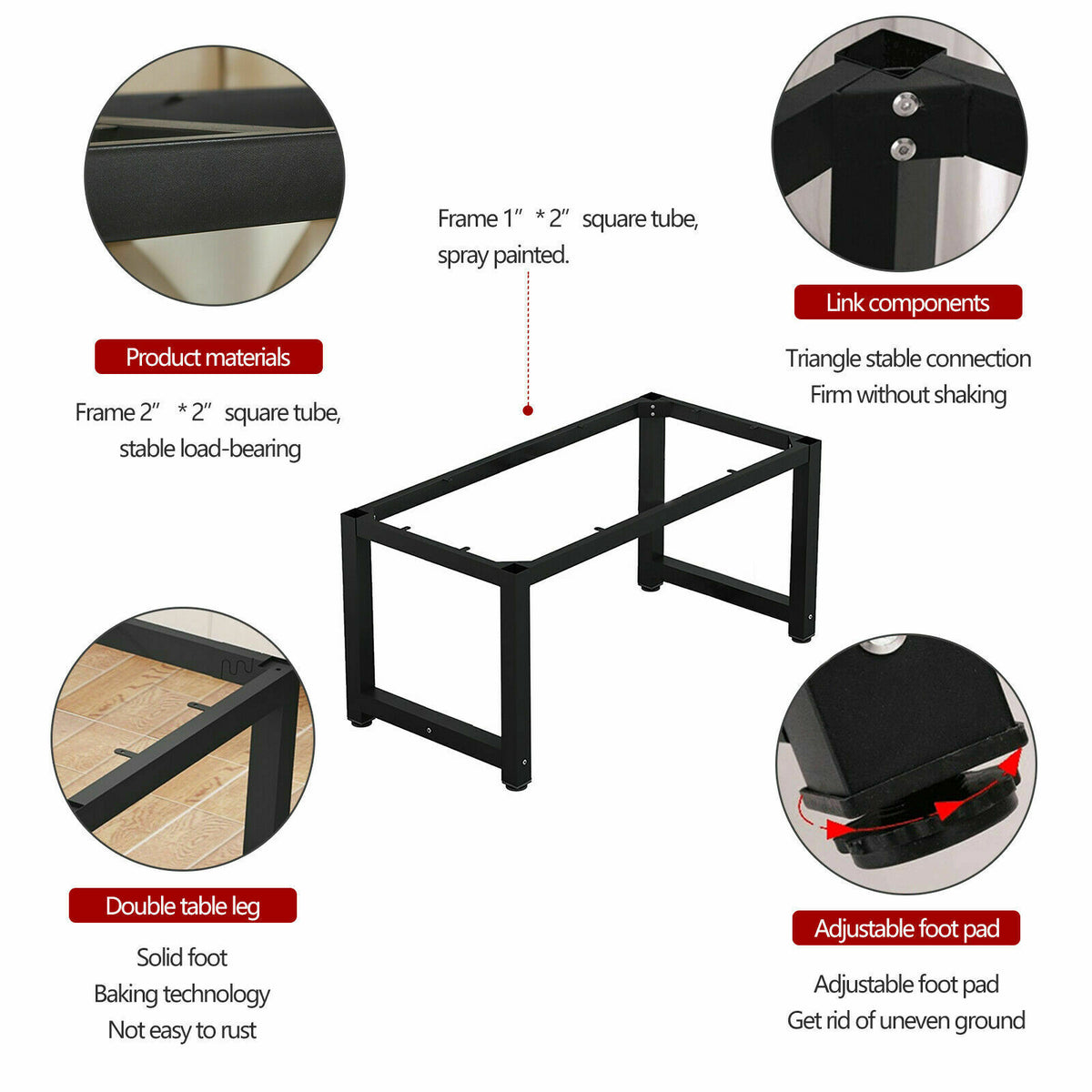 Metal Table Legs Frame Bench Steel Furniture Leg Office Desk Workstati ...
