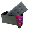 Double Large 2 Seater Ottoman Storage Box Folding Seat Footstool 76*38*38cm